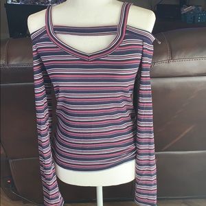 Long sleeve off the shoulder